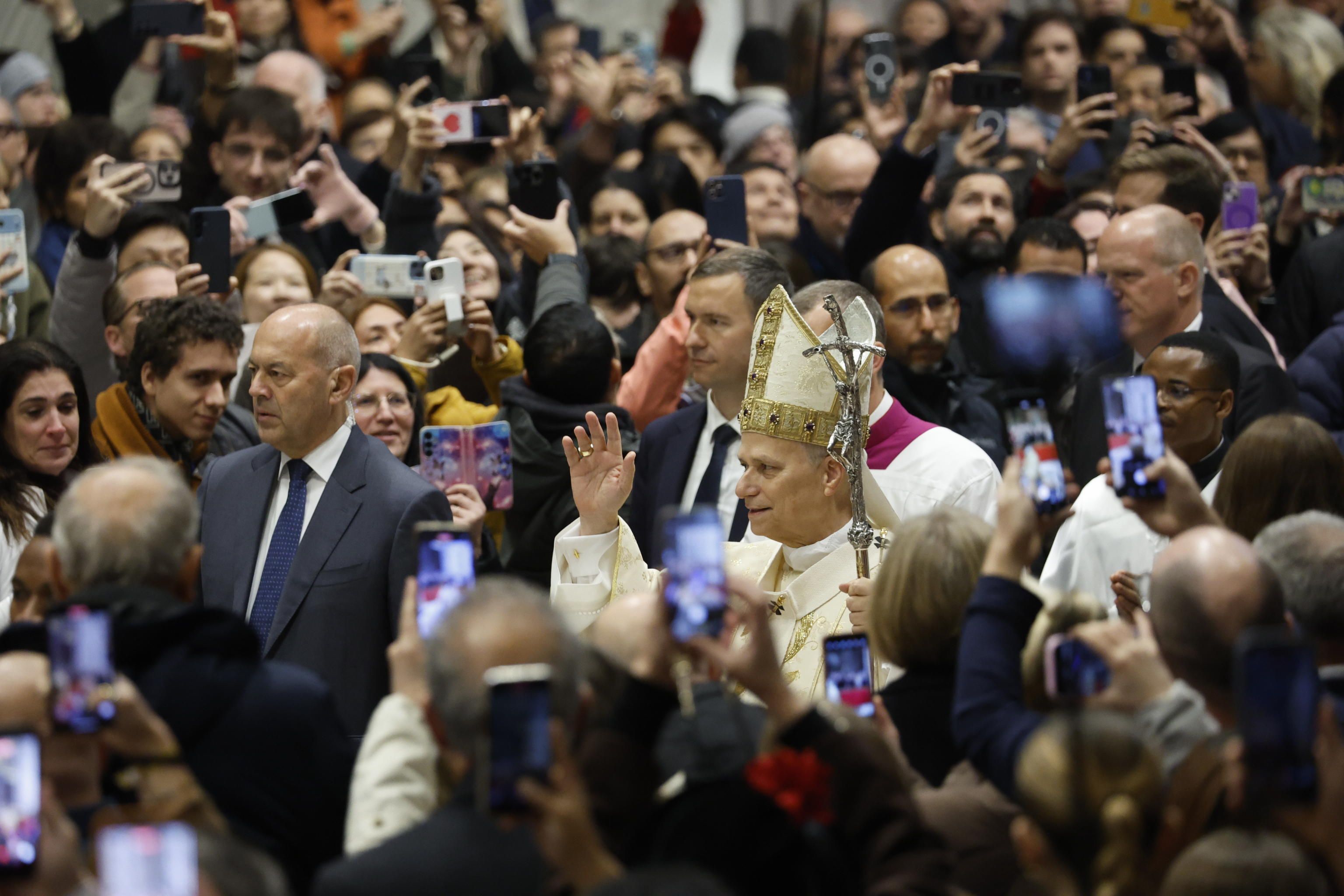 Papa Leone XIV durante la Messa del giorno di Natale nella Basilica di San Pietro / ANSA