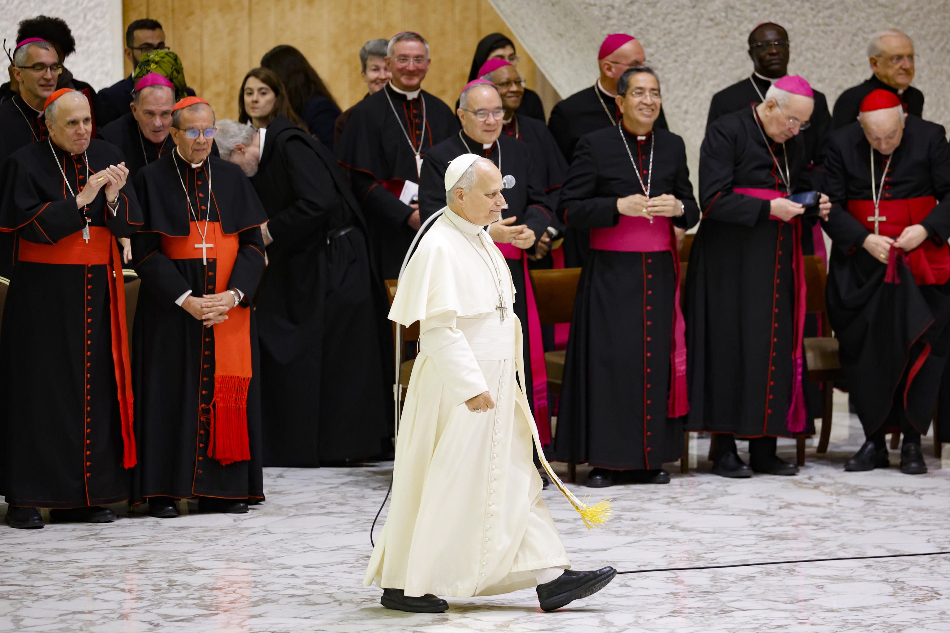 L'ingresso del Papa in Aula Nervi prima dell'udienza, 7 gennaio 2026 - (ANSA)