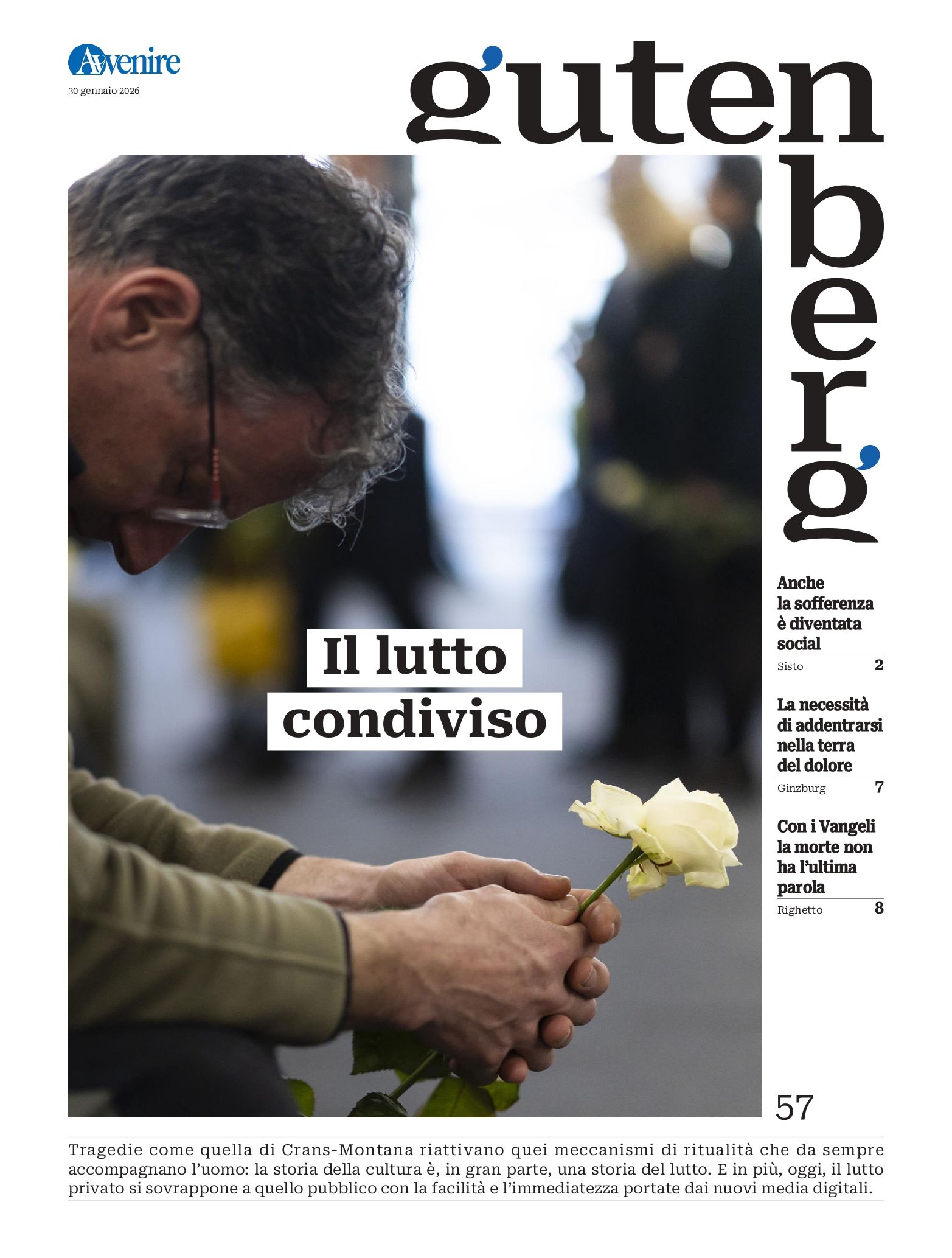La copertina di Gutenberg n. 57, 30 gennaio 2026
