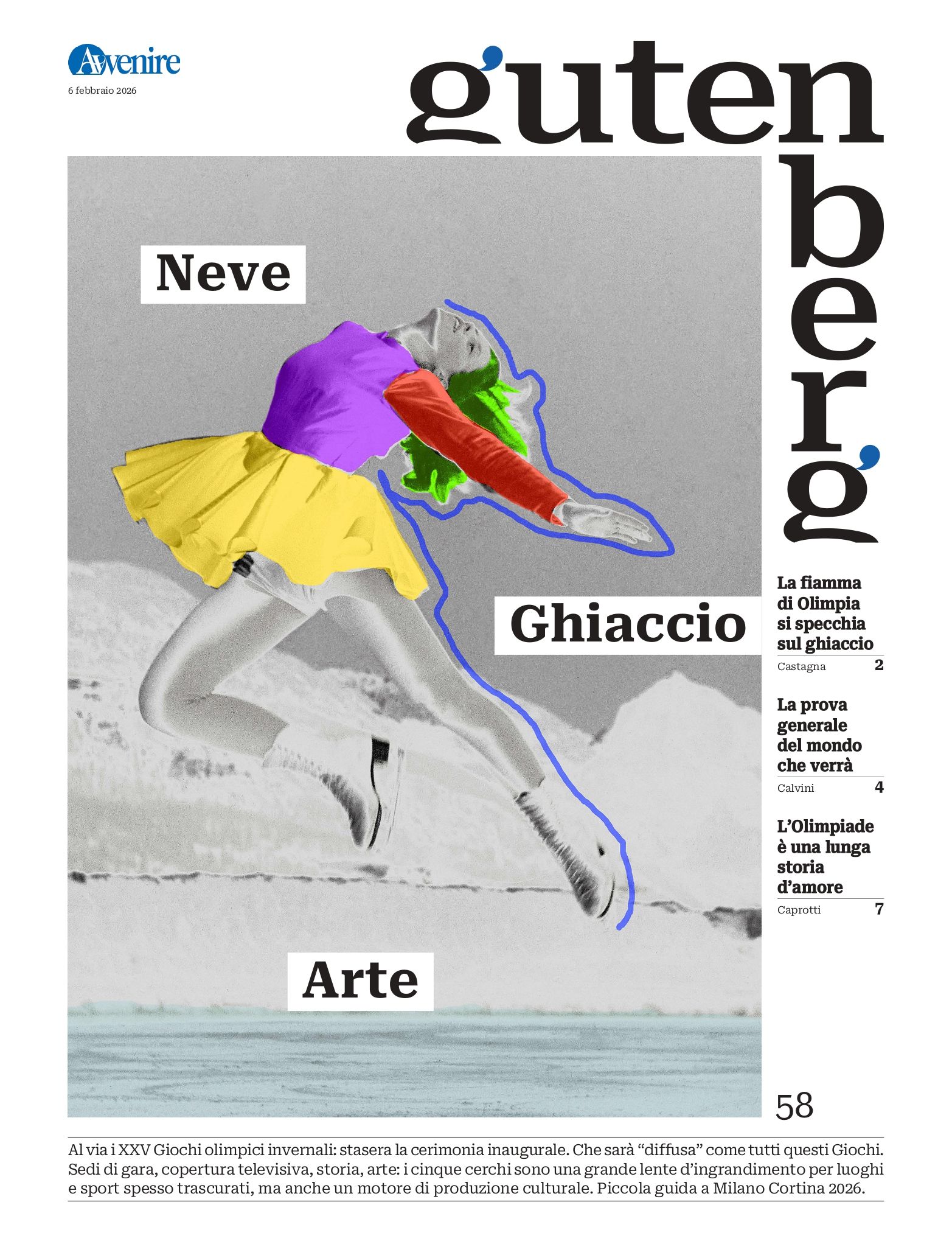 La copertina di Gutenberg n.58, 6 febbraio 2026