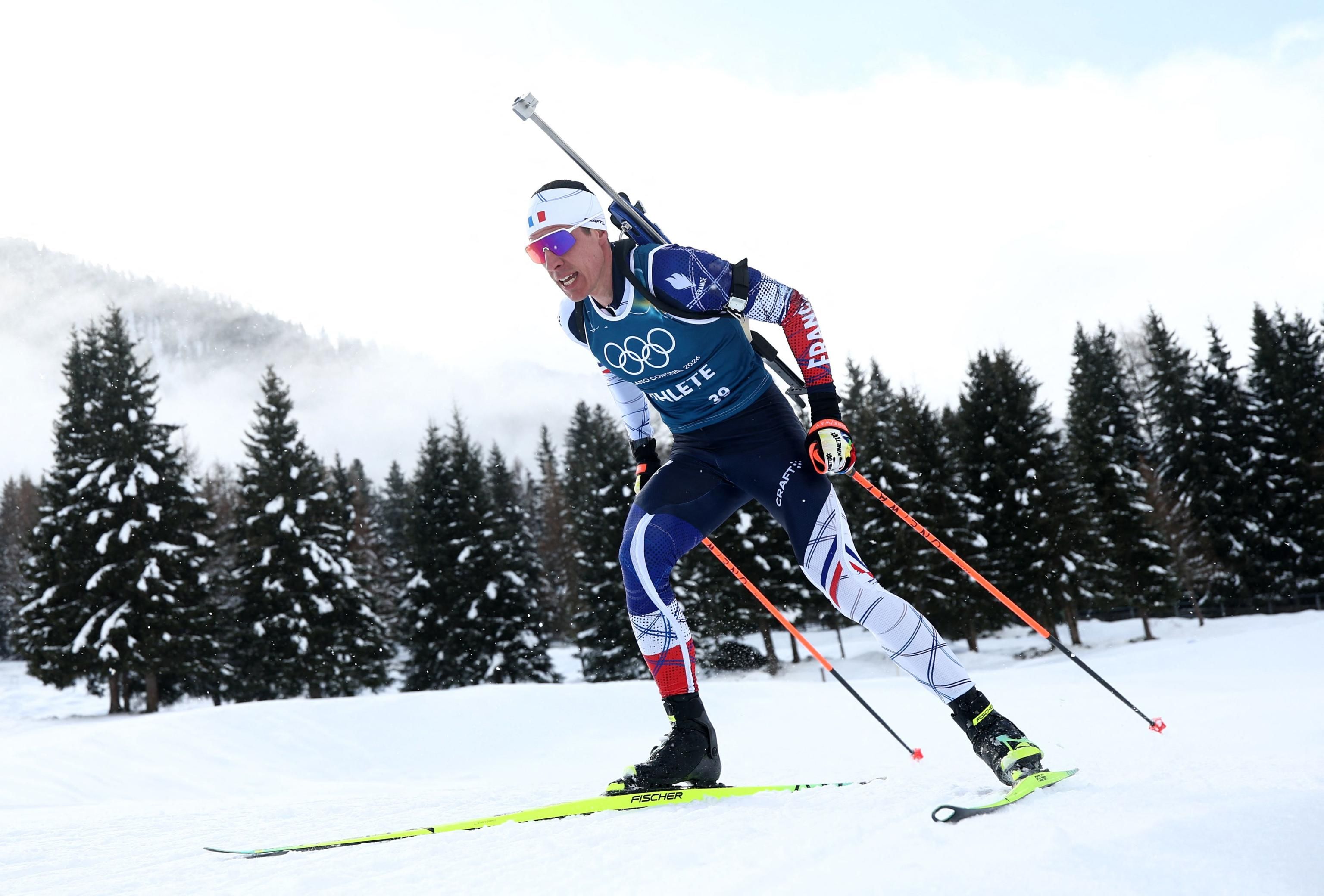 Il francese Quentin Fillon Maillet si allena ad Anterselva / FRANCK FIFE / AFP