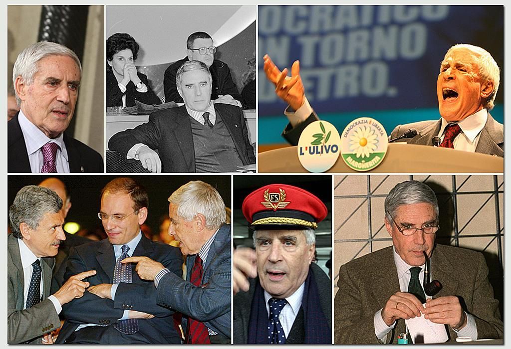 Una combo di immagini di Franco Marini in diversi momenti e situazioni / Ansa