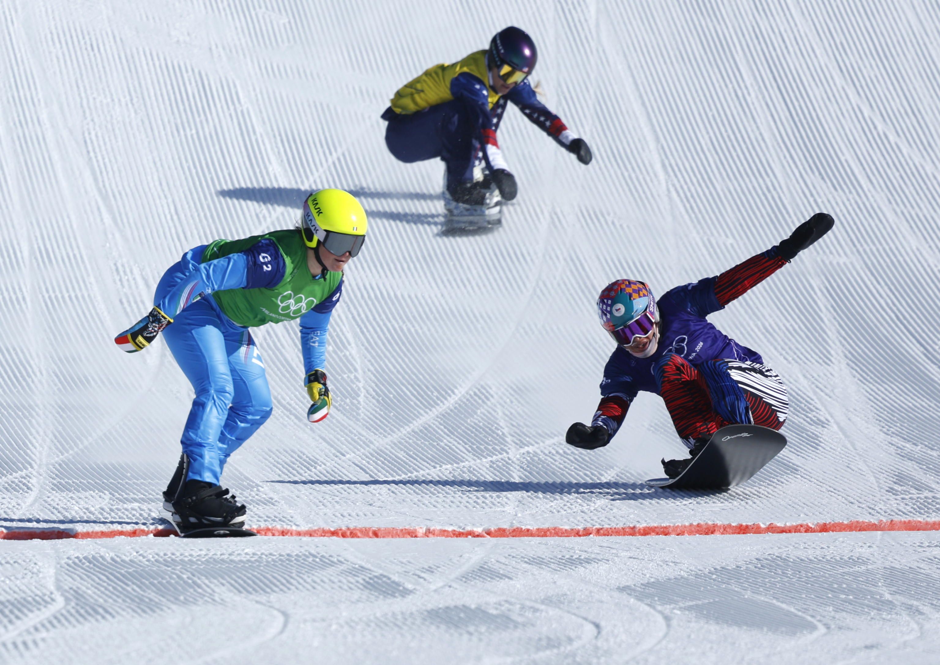 Michela Moioli argento nello snowboard cross a squadre miste insieme con Lorenzo Sommariva