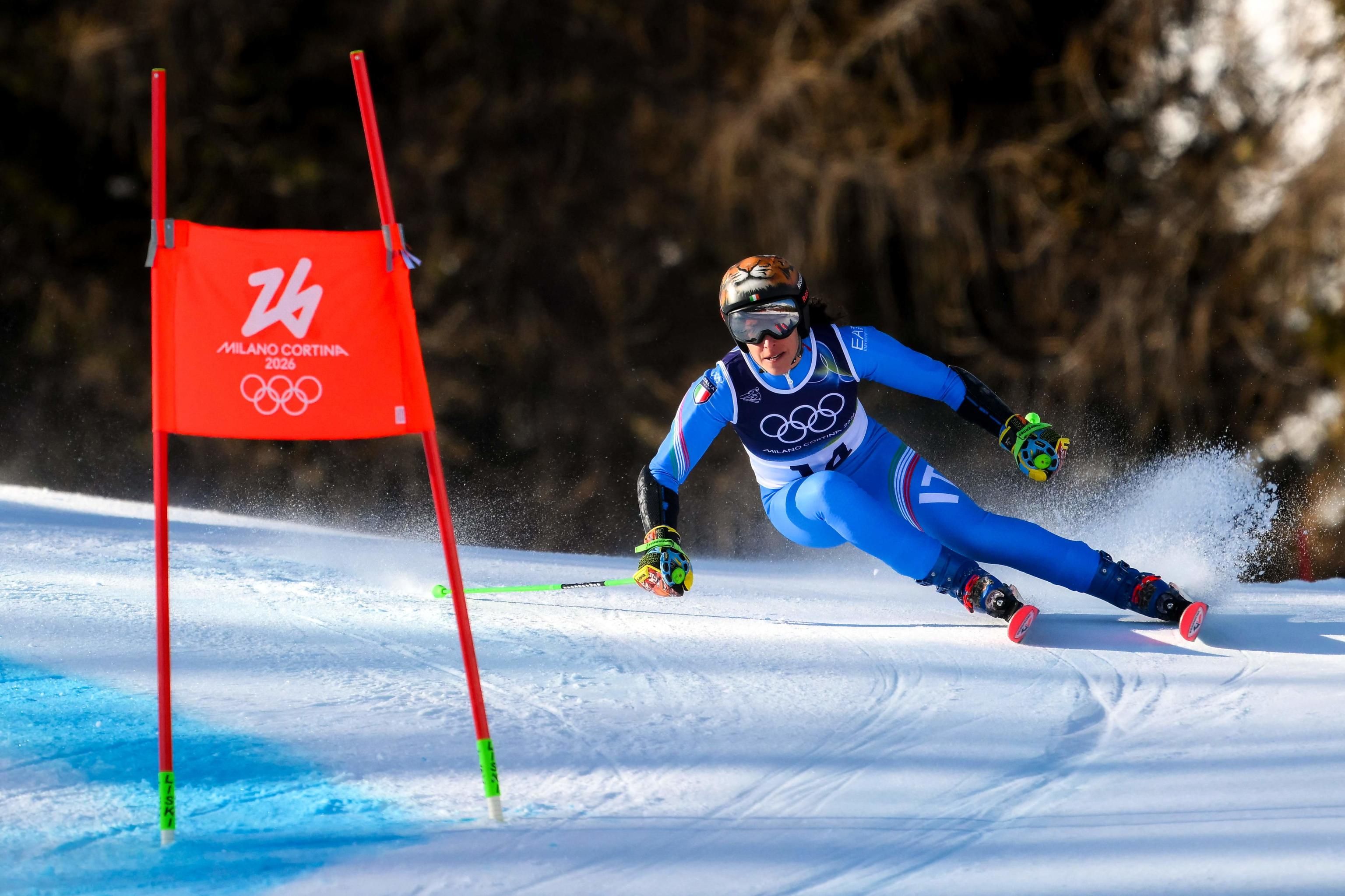 Federica Brignone, dopo il Super G oro anche in gigante a Milano Cortina /Ansa