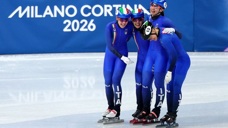 Elisa Confortola, Arianna Fontana, Chiara Betti e Arianna Sighel / Reuters / Claudia Grec