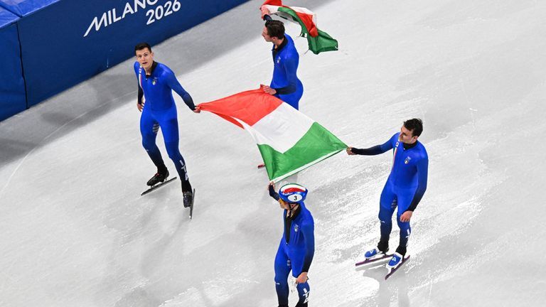 Pietro Sighel, Thomas Nadalini, Luca Spechenhauser e Andrea Cassinelli , medaglia di bronzo nella staffetta Reuters / Fabrizio Bensch