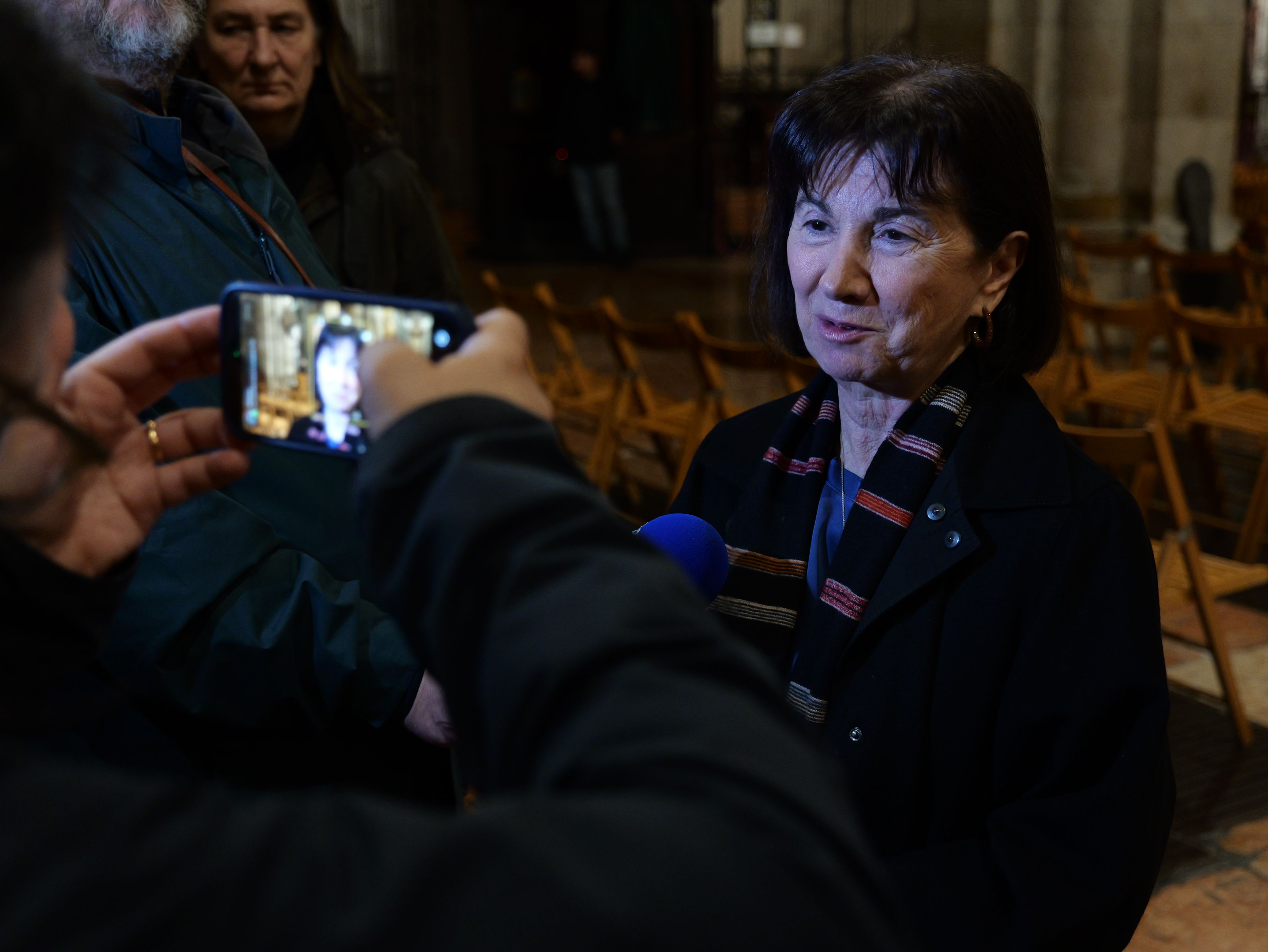 La ministra Roccella intervista dai media locali a margine del suo intervento al ciclo di incontri in Cattedrale organizzati da Diocesi e Vita Nuova con Avvenire
