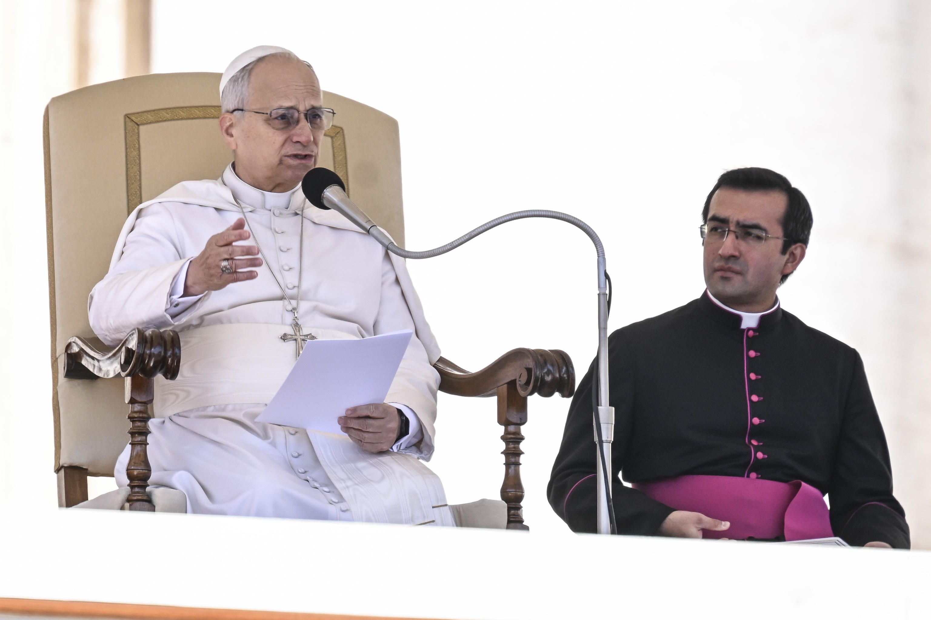 Leone XIV durante la catechesi dell'udienza generale, 18 marzo 2026 - (ANSA)