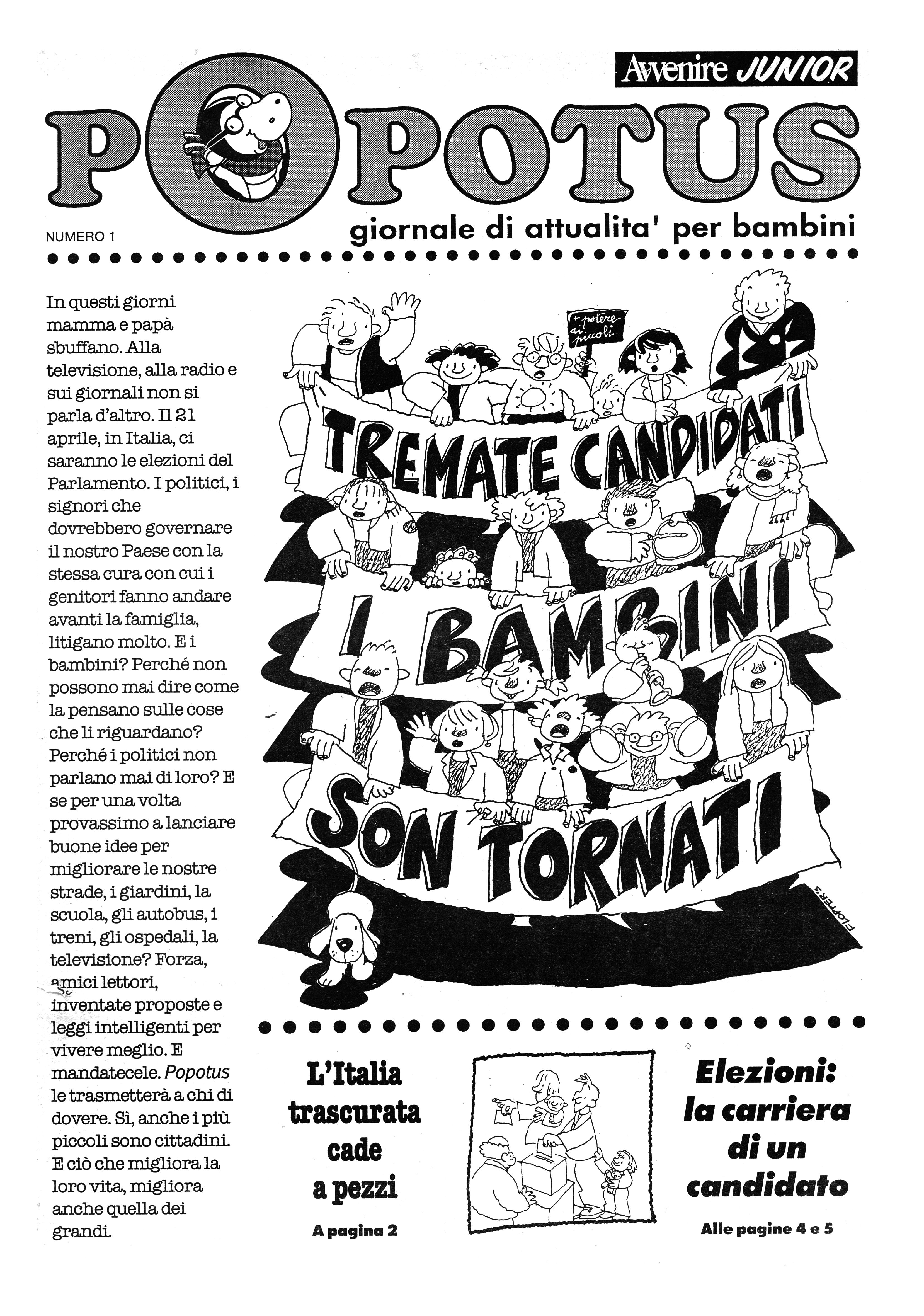 Il primo numero di Popotus del 1996