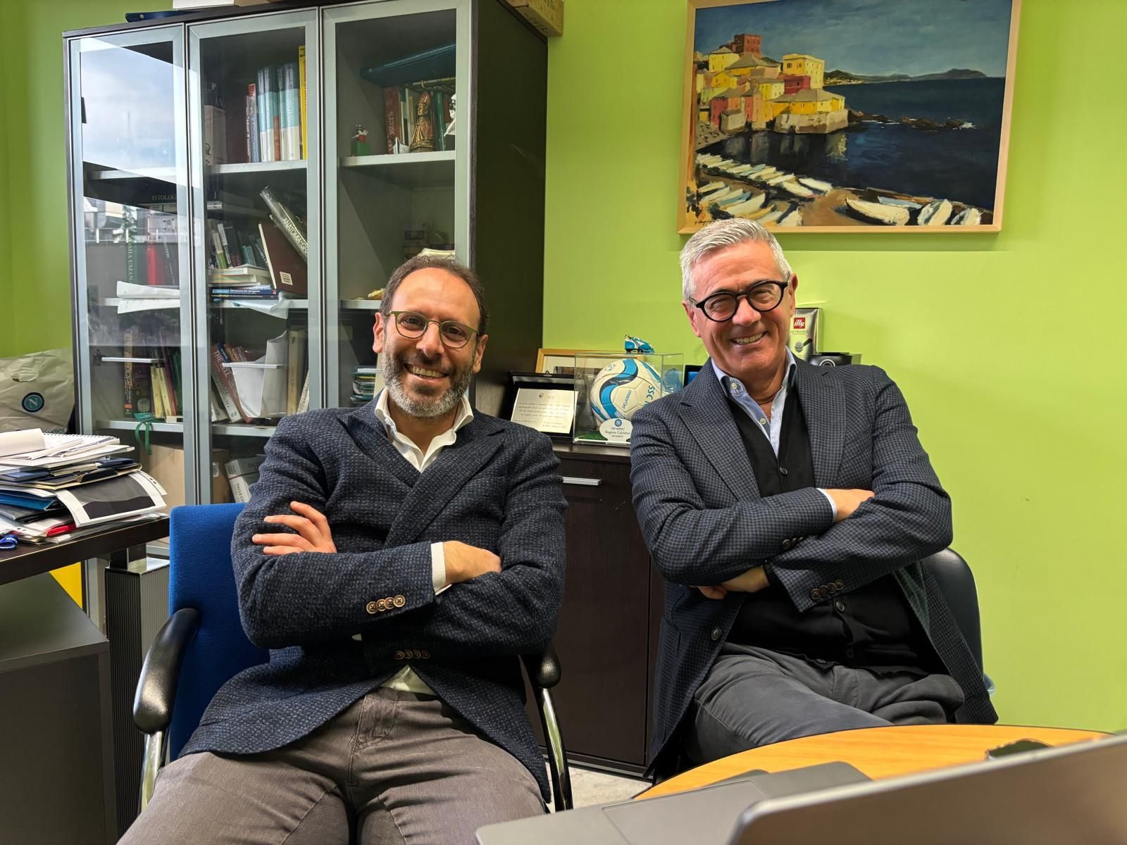 Da sinistra a destra, Antonio Esposito e Carlo Tacchetti, rispettivamente titolari delle cattedre di Radiologia e Anatomia umana all'Università Vita-Salute San Raffaele di Milano