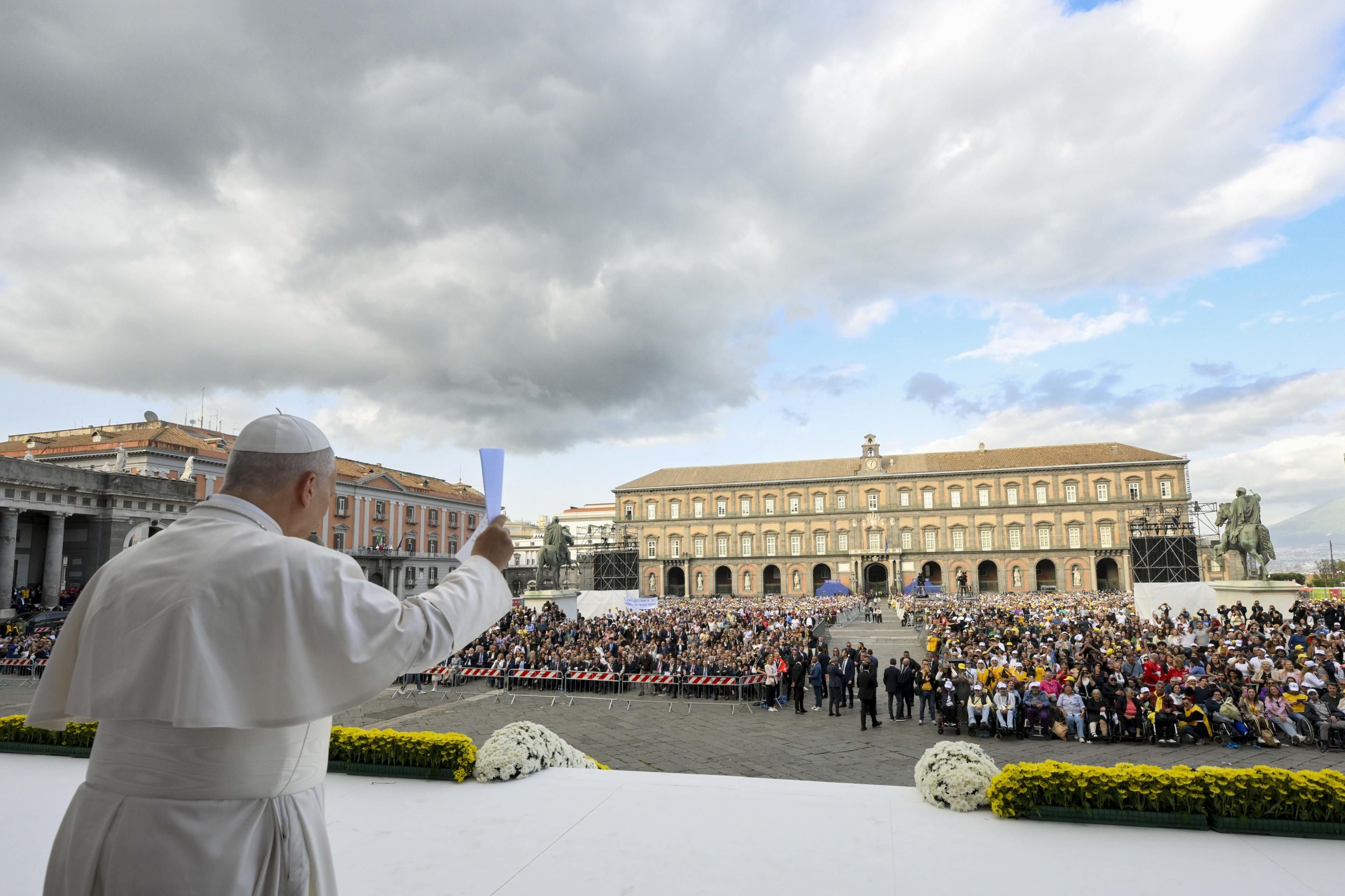 Papa Leone XIV durante il suo intervento in piazza del Plebiscito, 8 maggio 2026 - (Vatican Media)