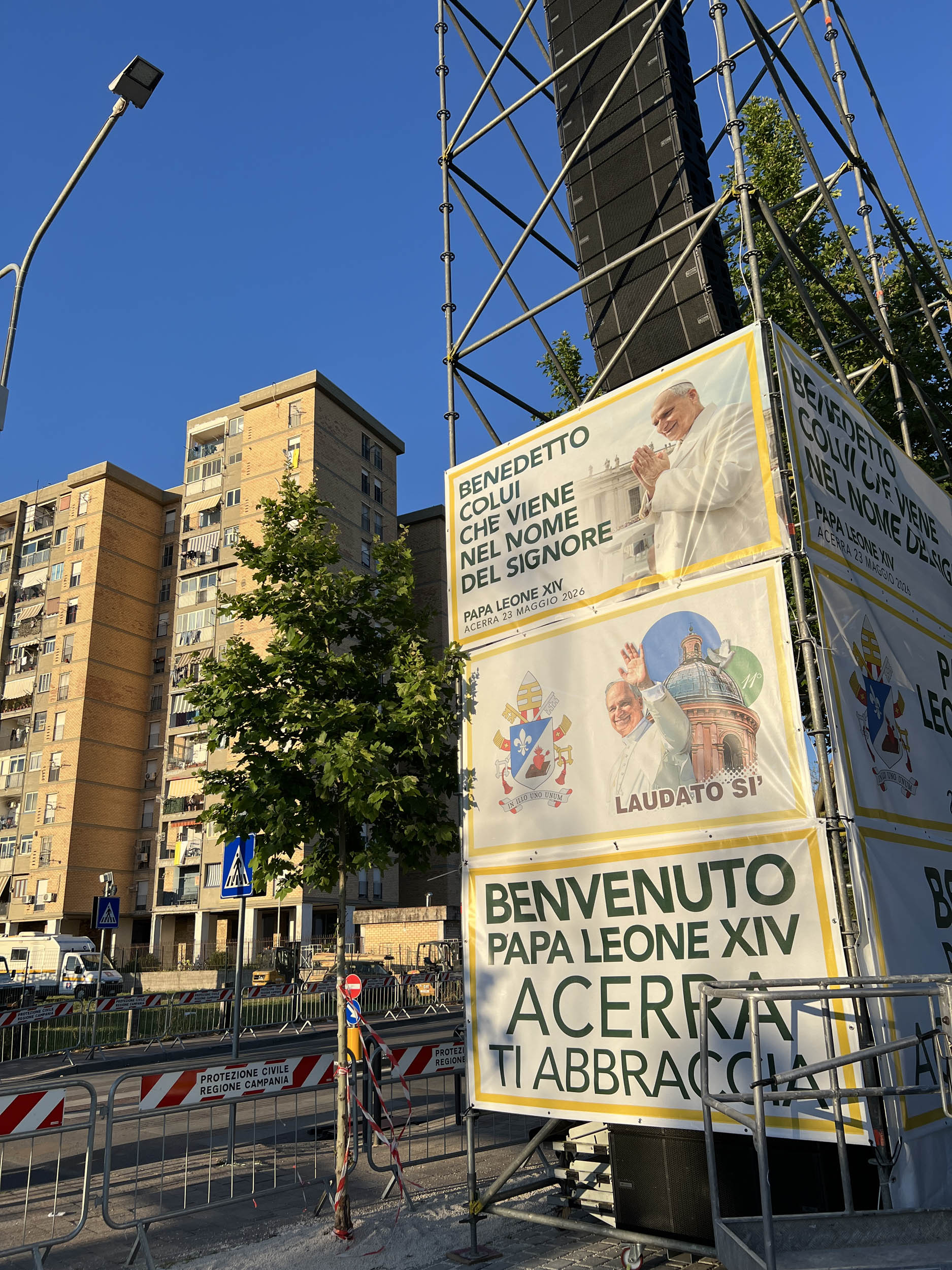 Piazza Calipari ad Acerra dove papa Leone XIV concluderà la sua visita nella Terra dei fuochi / GAMBASSI