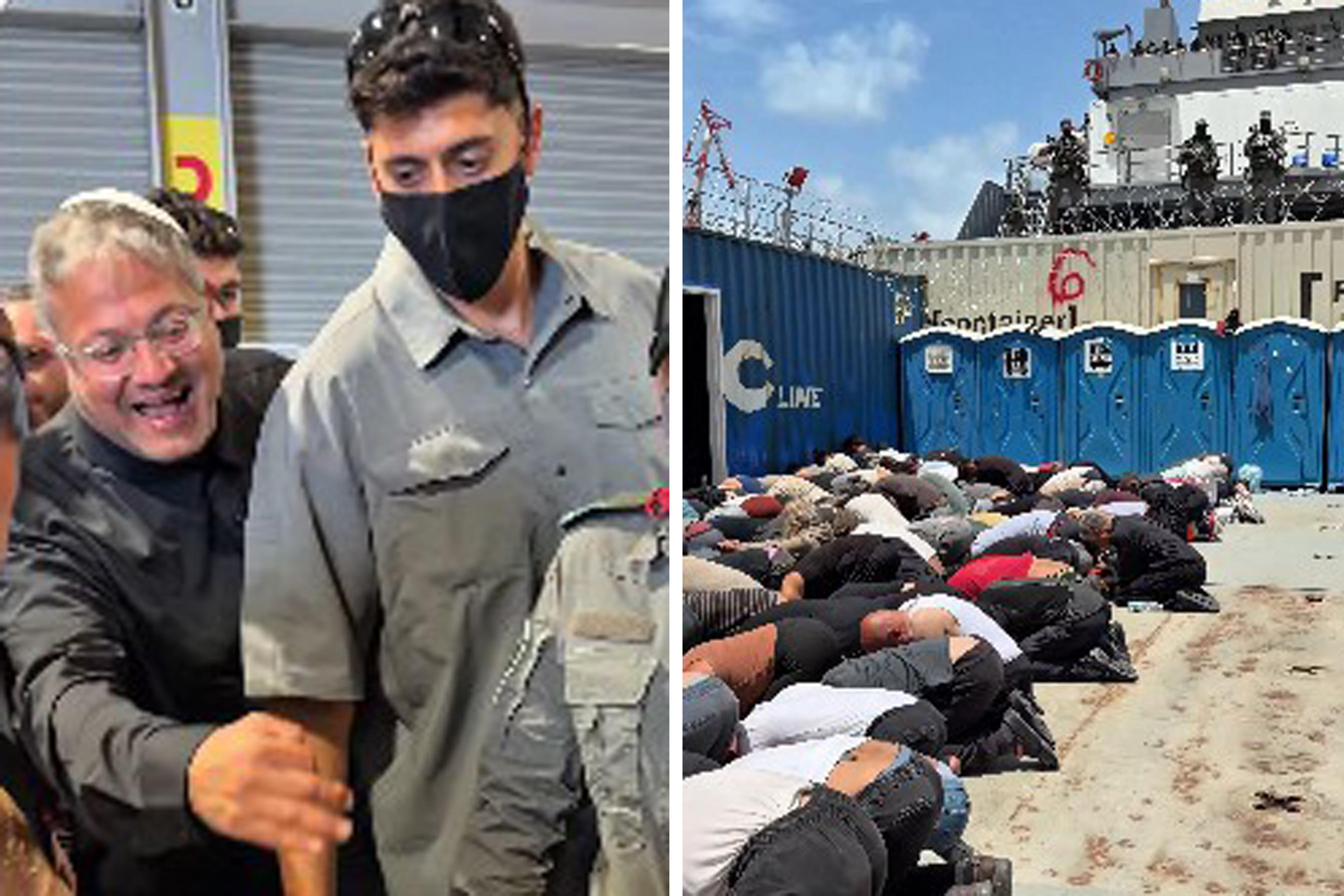 Gli scherni rivolto agli attivisti della Flotilla in un frame tratto da un video pubblicato sul profilo X @itamarbengvir