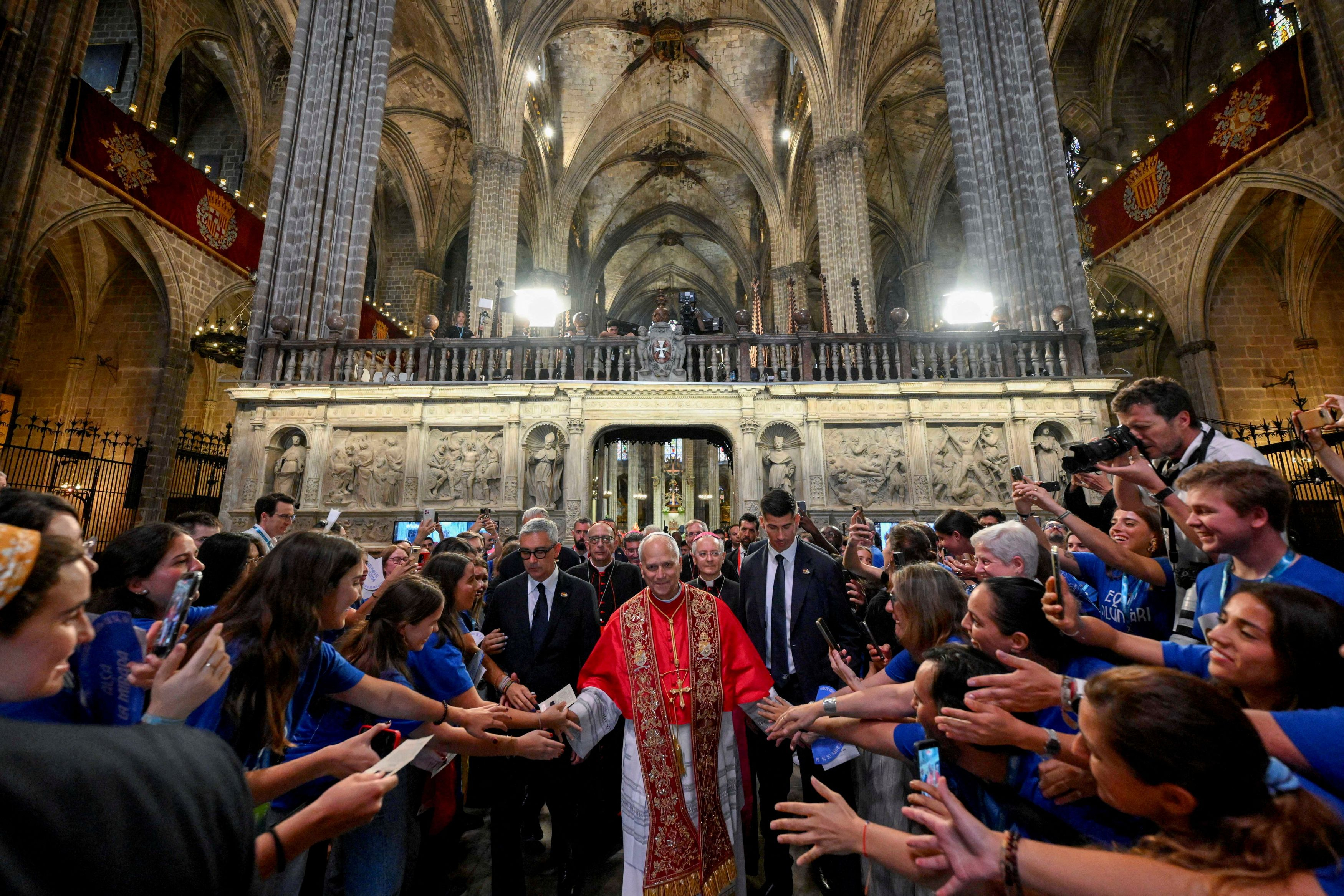 Papa Leone XIV nella Cattedrale di Sant’Eulalia, patrona di Barcellona / Vatican Media