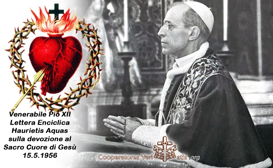 Un'immagine del venerabile Pio XII (1876-1958) di cui quest'anno ricorre il 70esimo (1956-2026) della pubblicazione dell'enciclica Haurietis aquas dedicata alla devozione al Sacro Cuore di Gesù.