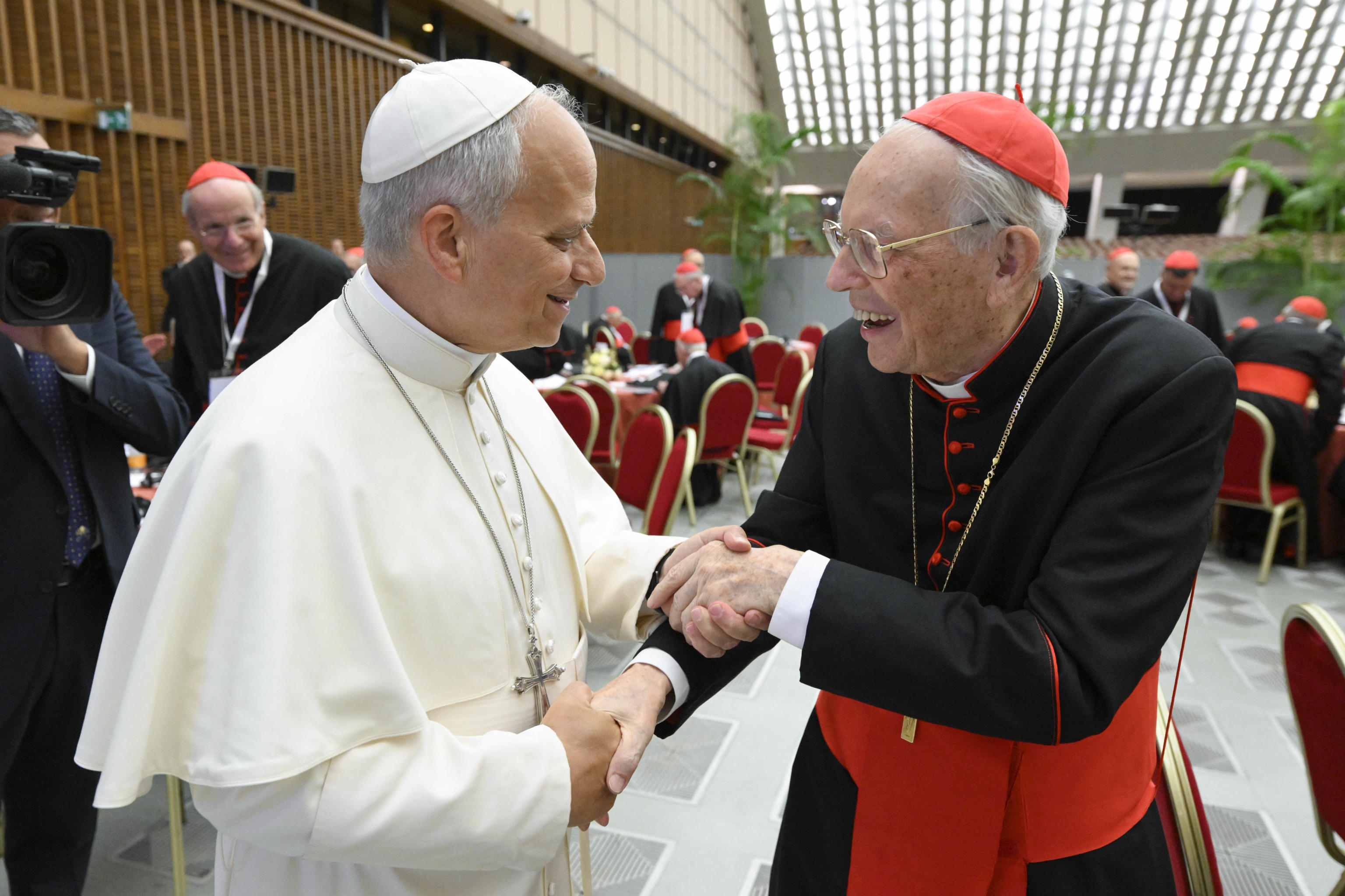 Leone XIV con il cardinale Giovanni Battista Re, decano del collegio cardinalizio, 26 giugno 2026 - (Vatican Media)