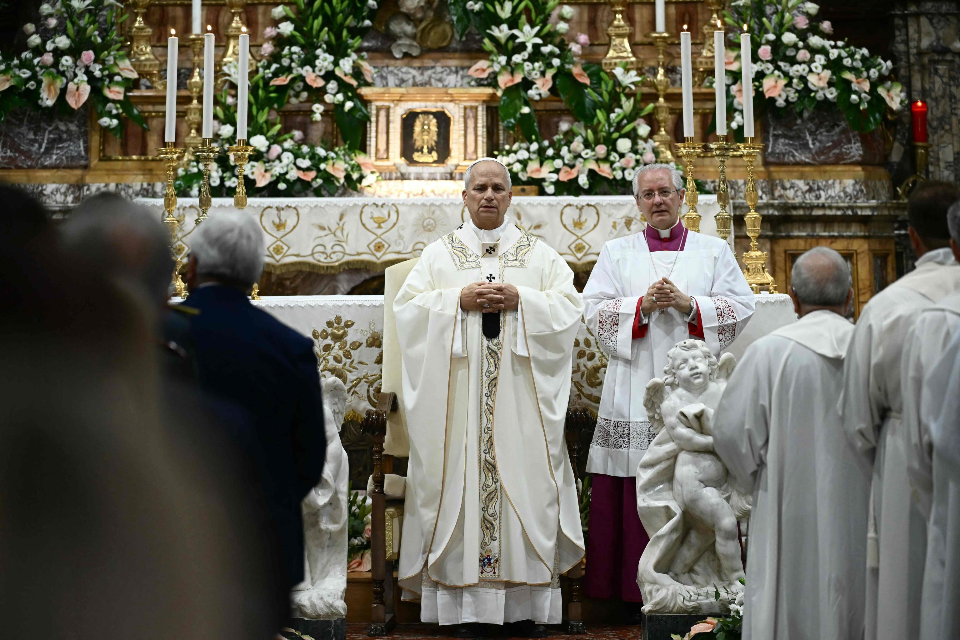 La Messa con papa Leone XIV nel Santuario della Madre del Buon Consiglio a Genazzano / AFP