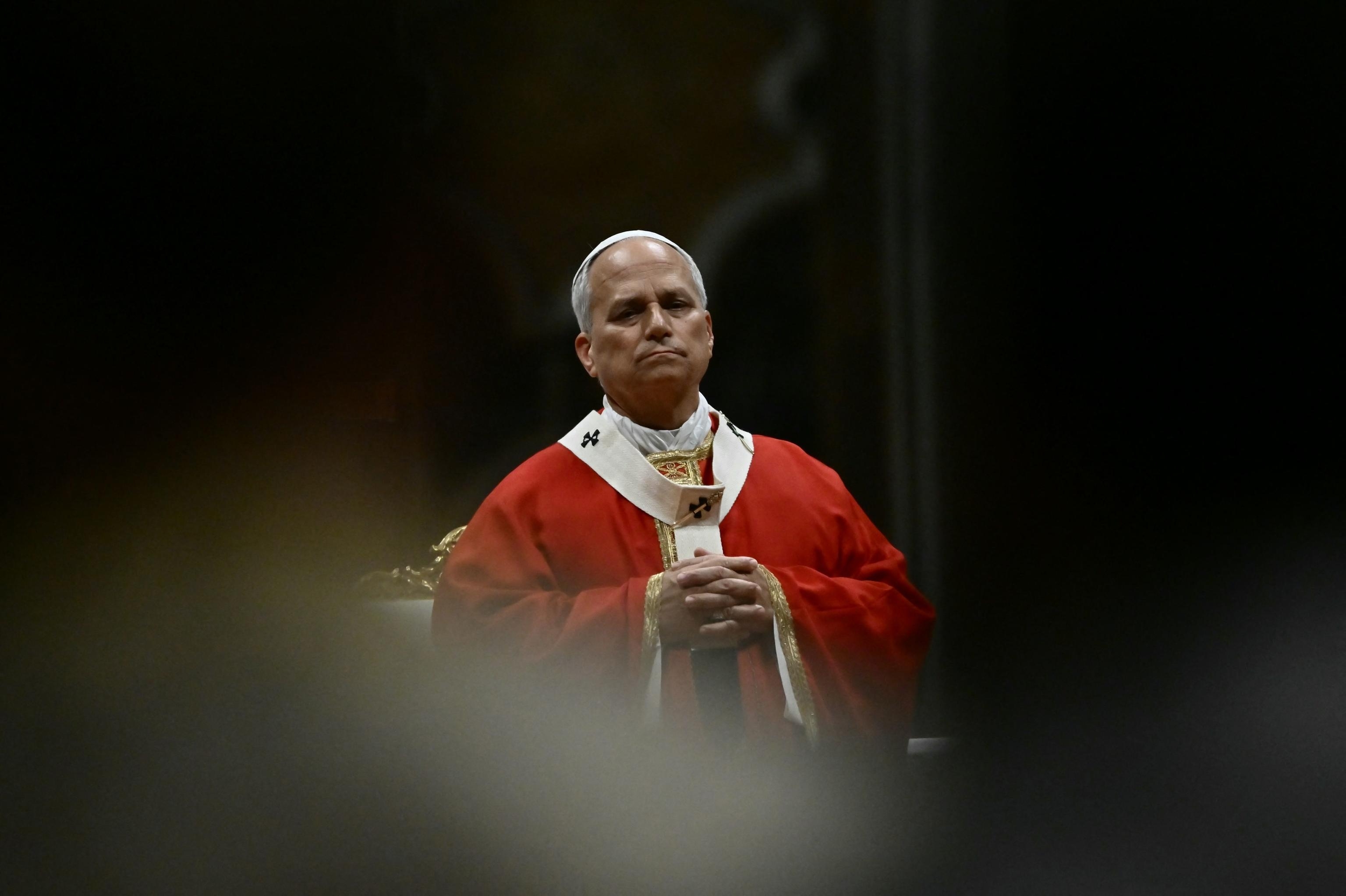 Leone XIV durante la Messa in occasione dell'apertura dell'anno accademico delle Università pontificie, nella Basilica di San Pietro, 8 ottore 2026 - Filippo MONTEFORTE / AFP